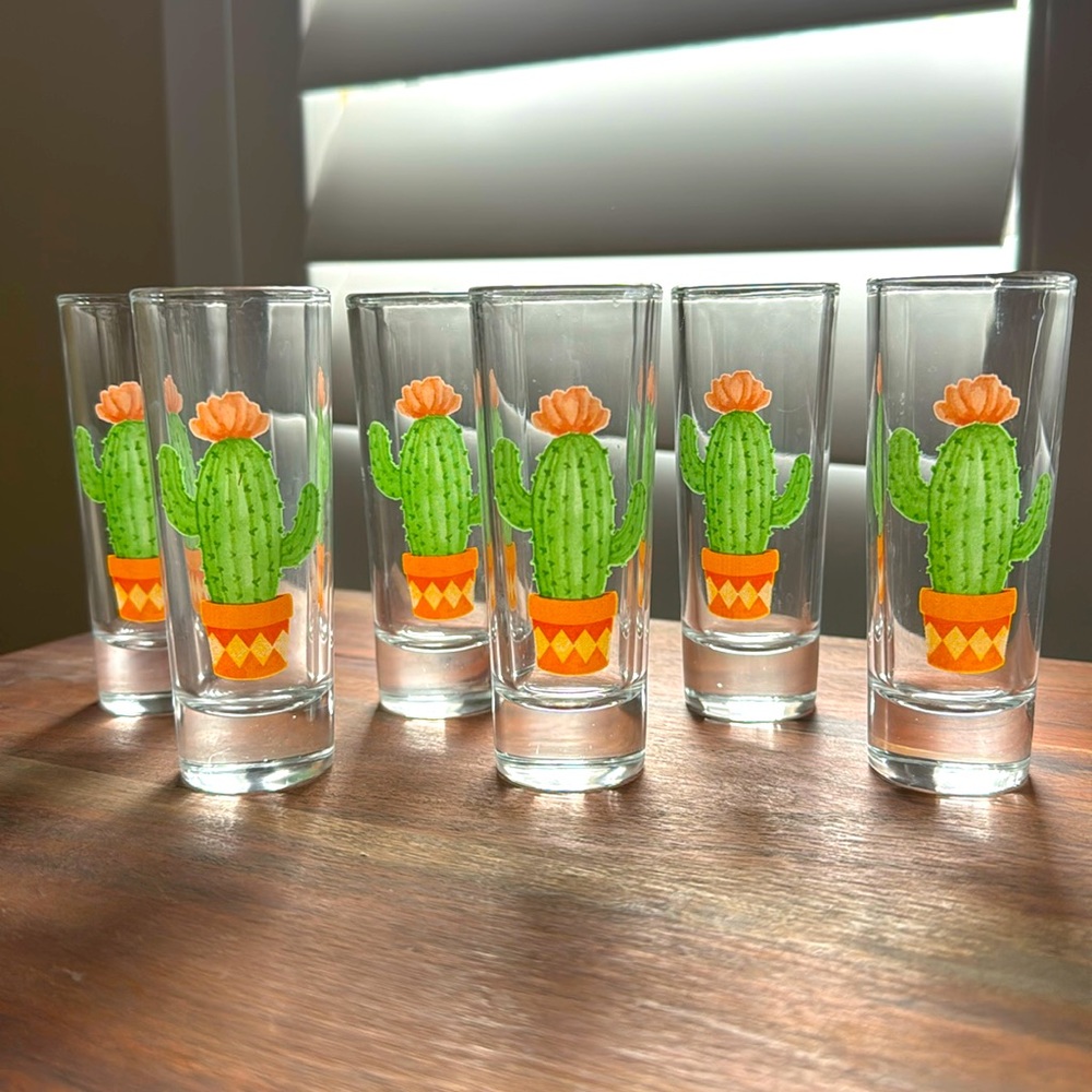 Cactus shot glasses set of 6